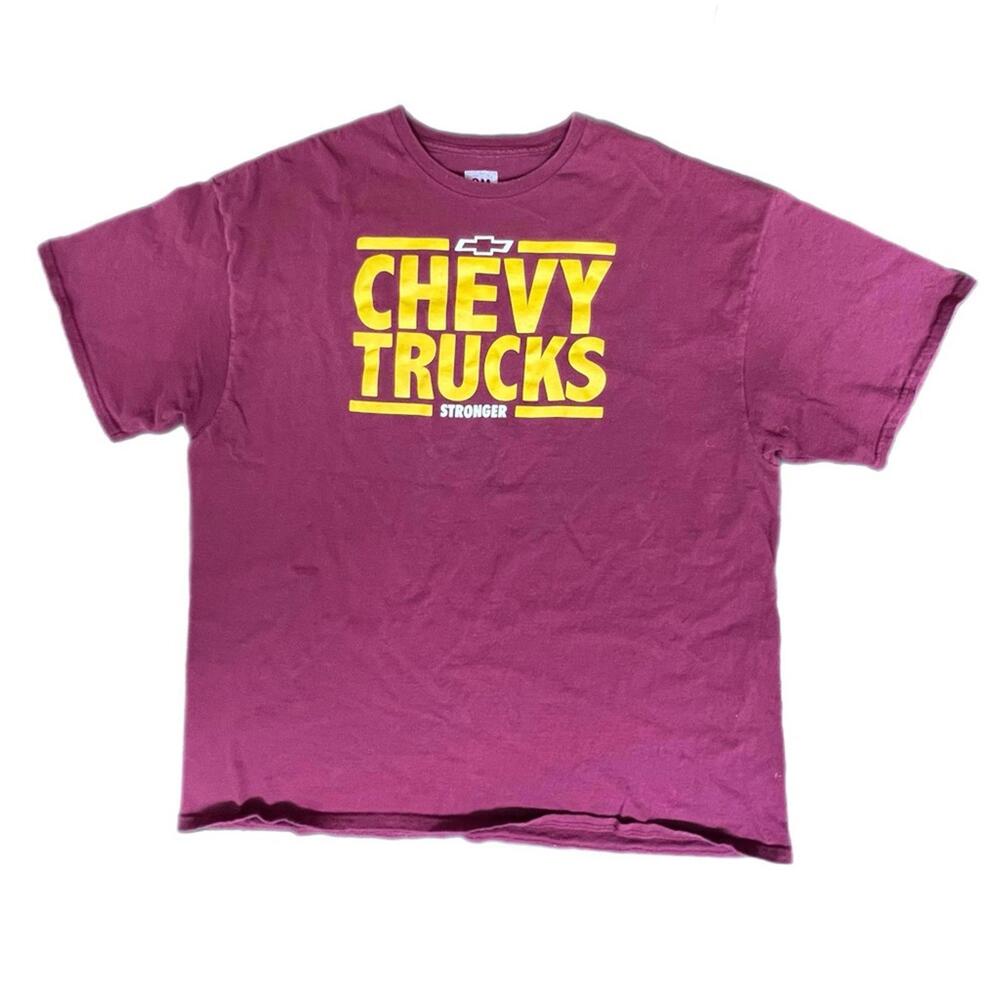 Chevy T-Shirt Maroon Chevy Trucks Stronger Graphic Tee 2XL